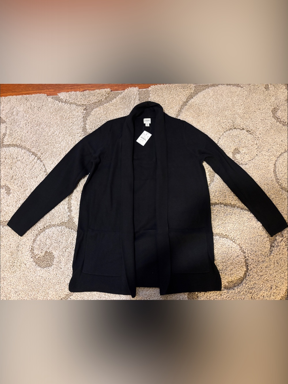 J. Crew Chelsea Black Open-Front Cardigan